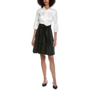 Rene Ruiz Womens  Color Block Shirtdress, Black